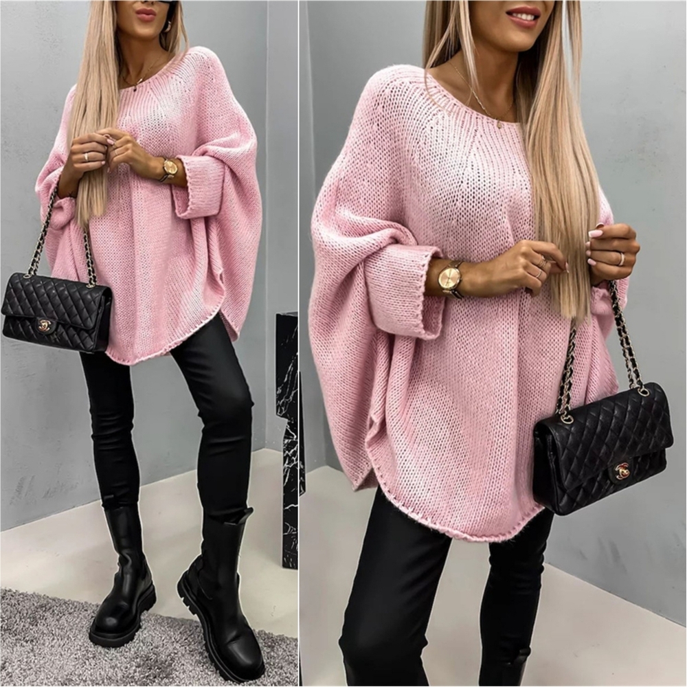 Aspen Batwing Knit Sweater - Pink